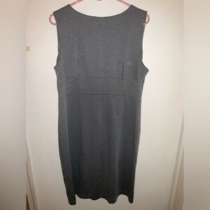 Sleeveless Midi Shift Dress in Charcoal Gray